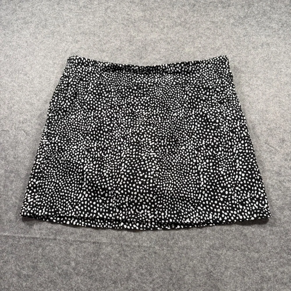 Hope & Harlow Skort Women 14P Black White Polka Dot Excellent Mini Active
